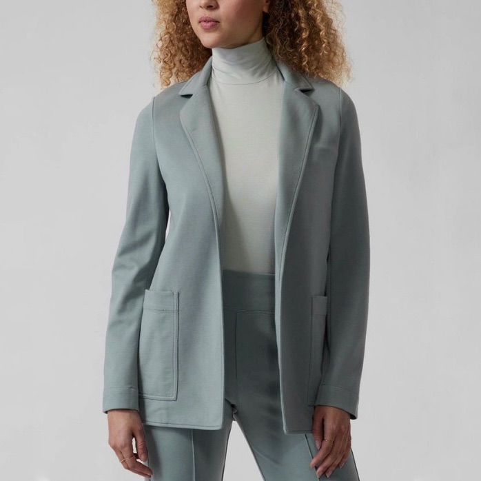 Athleta Eastbound Blazer 0 Blue Classy Business Office Work Elevate Professional